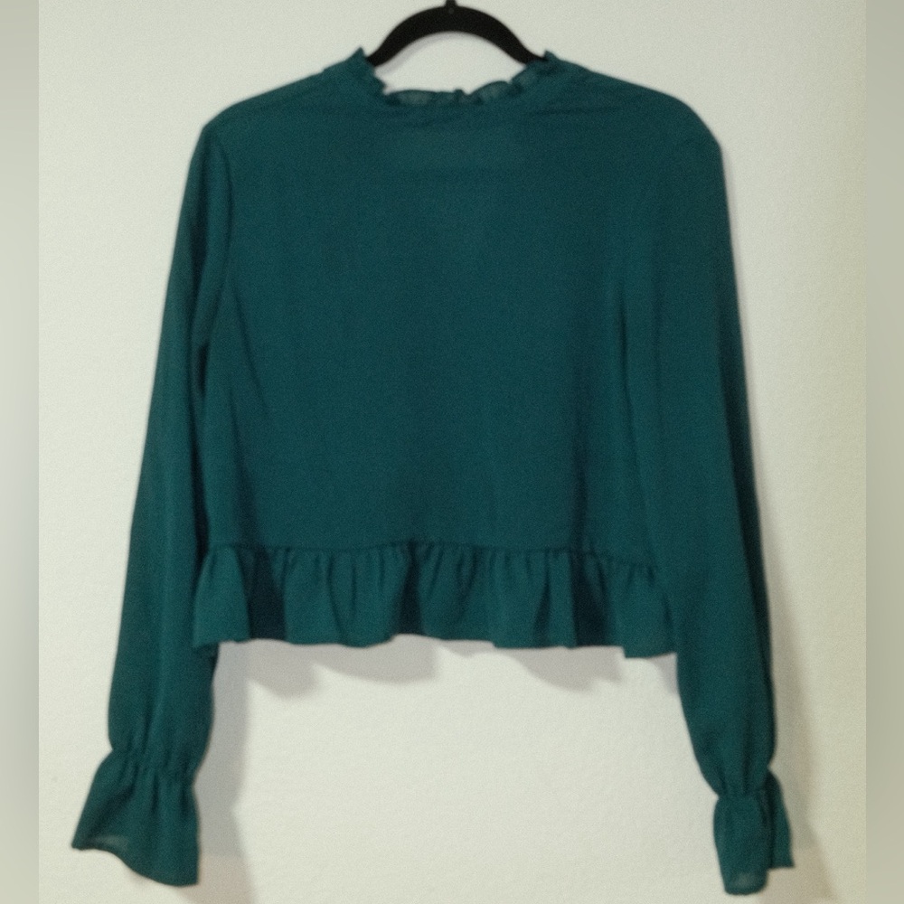 Cropped Teal Blouse
